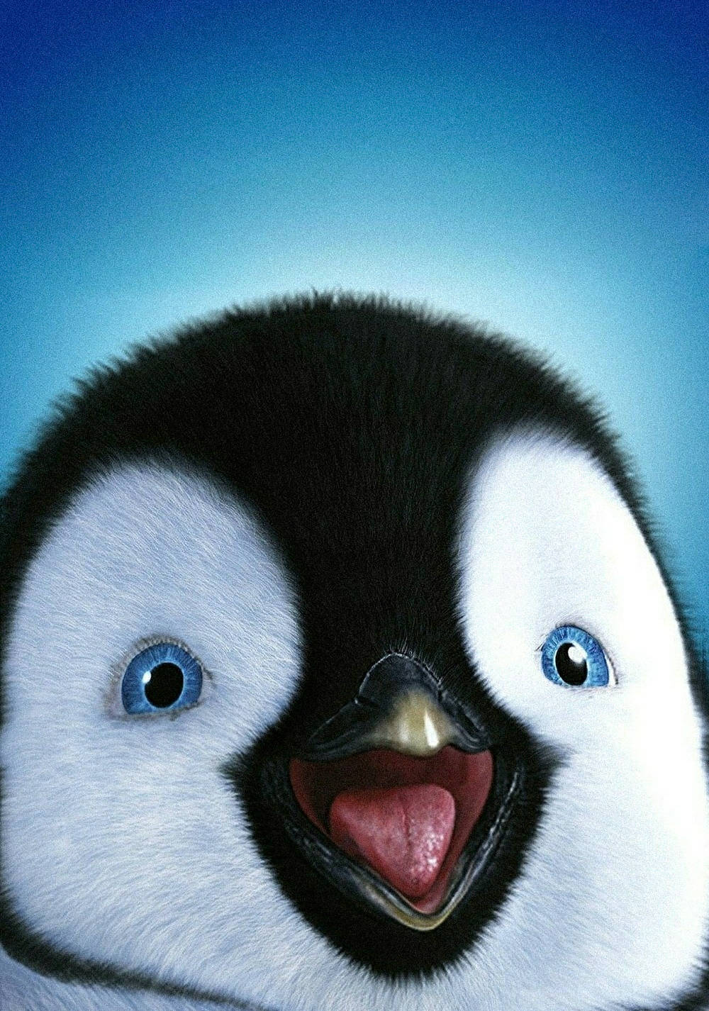a penguin is smiling with its tongue out Wallpaper