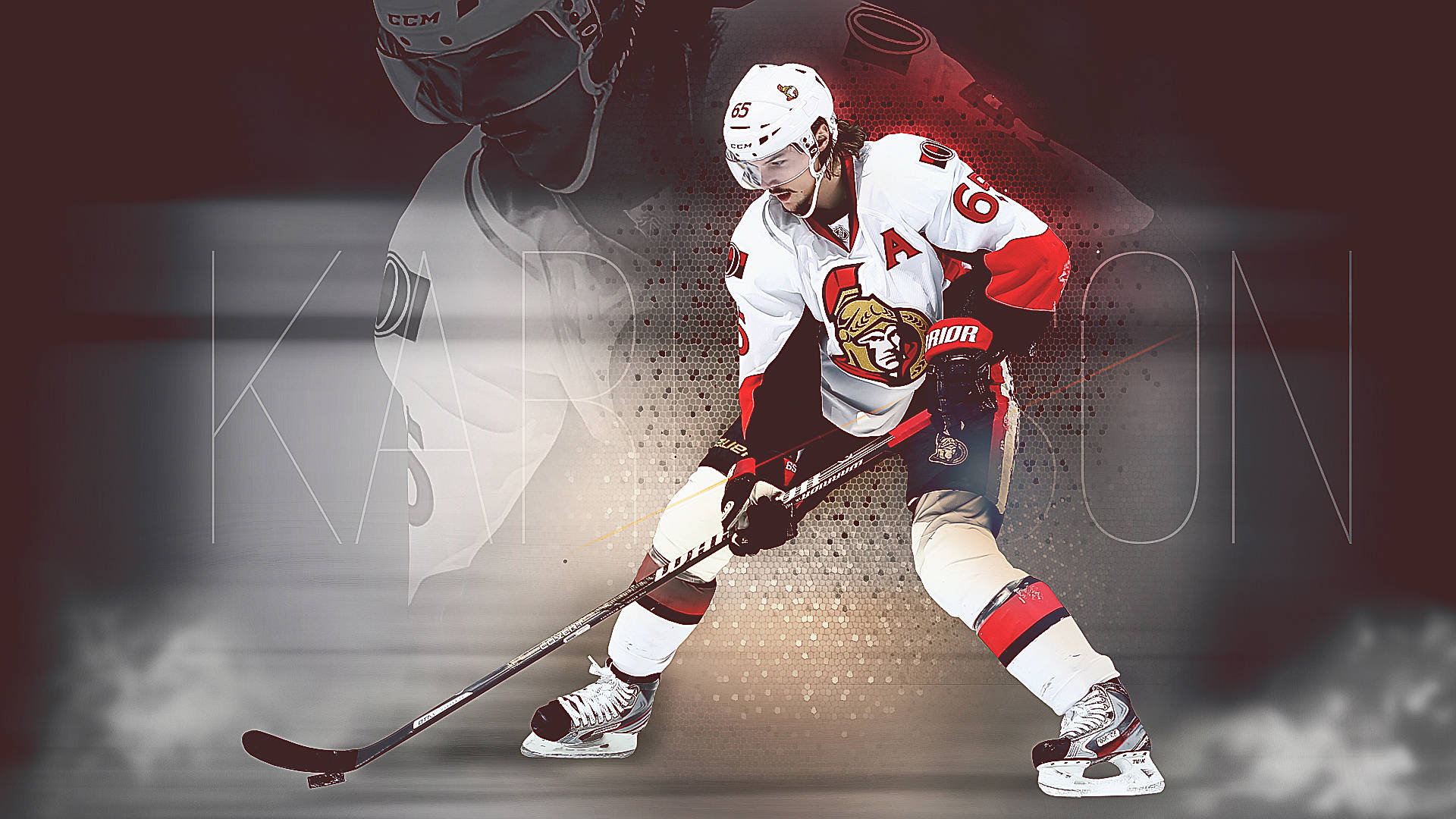 Pósterde Fanart De Erik Karlsson De Los Ottawa Senators De Hockey Sobre Hielo. Fondo de pantalla