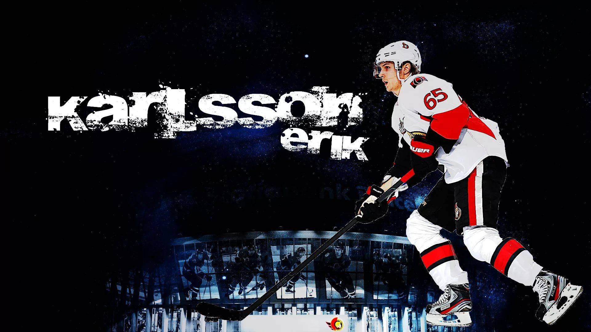 Erik Karlsson in Action - Ottawa Senators Ice Hockey Star Wallpaper