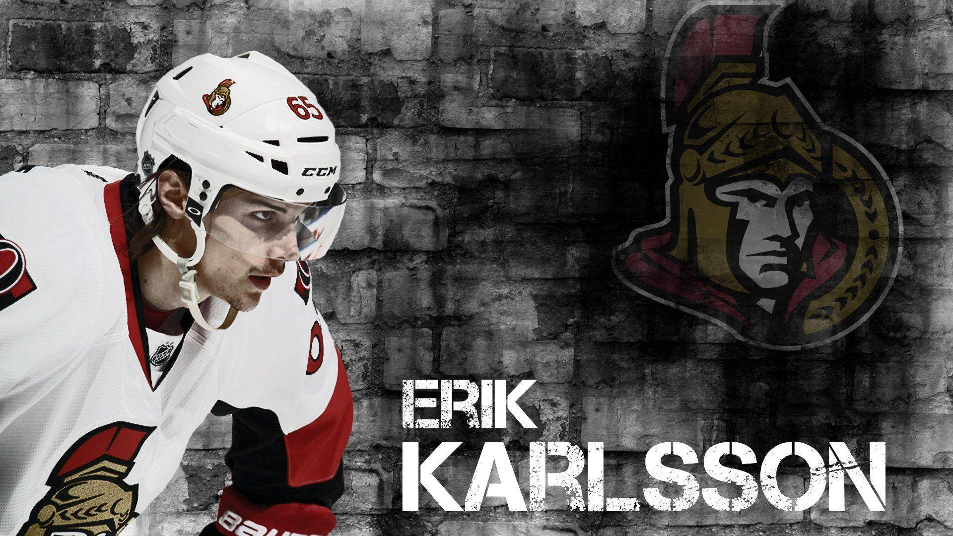 Pósterde Erik Karlsson, Jugador De Hockey De Los Ottawa Senators. Fondo de pantalla