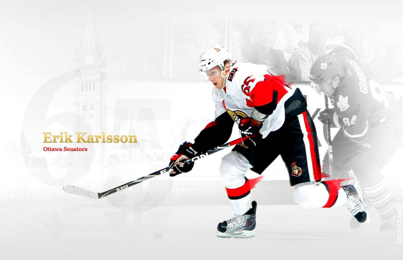 Erik Karlsson Hvid Fanart Ottawa Senators Live Wallpaper Wallpaper