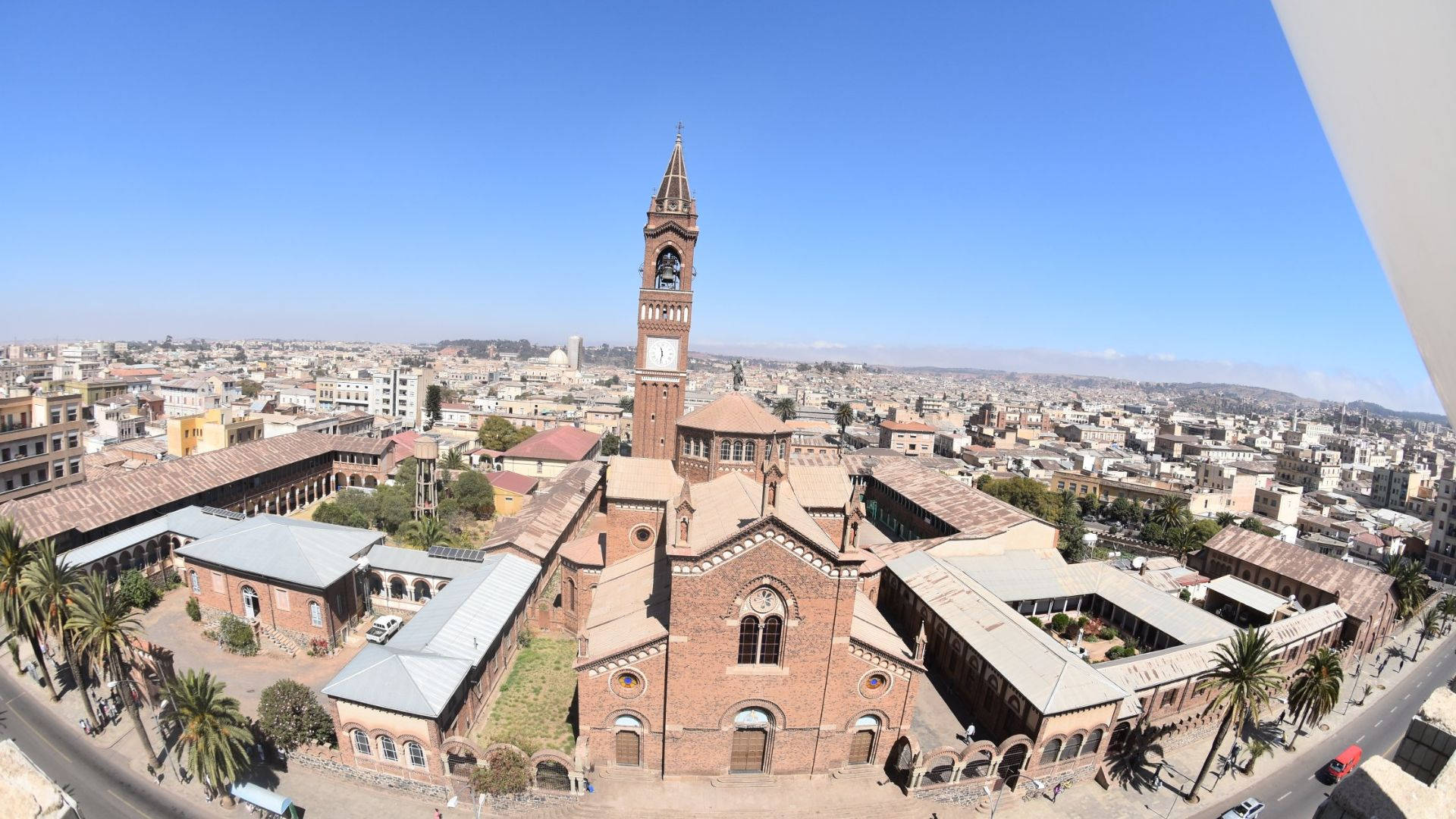Eritrea Church View From Sky Background