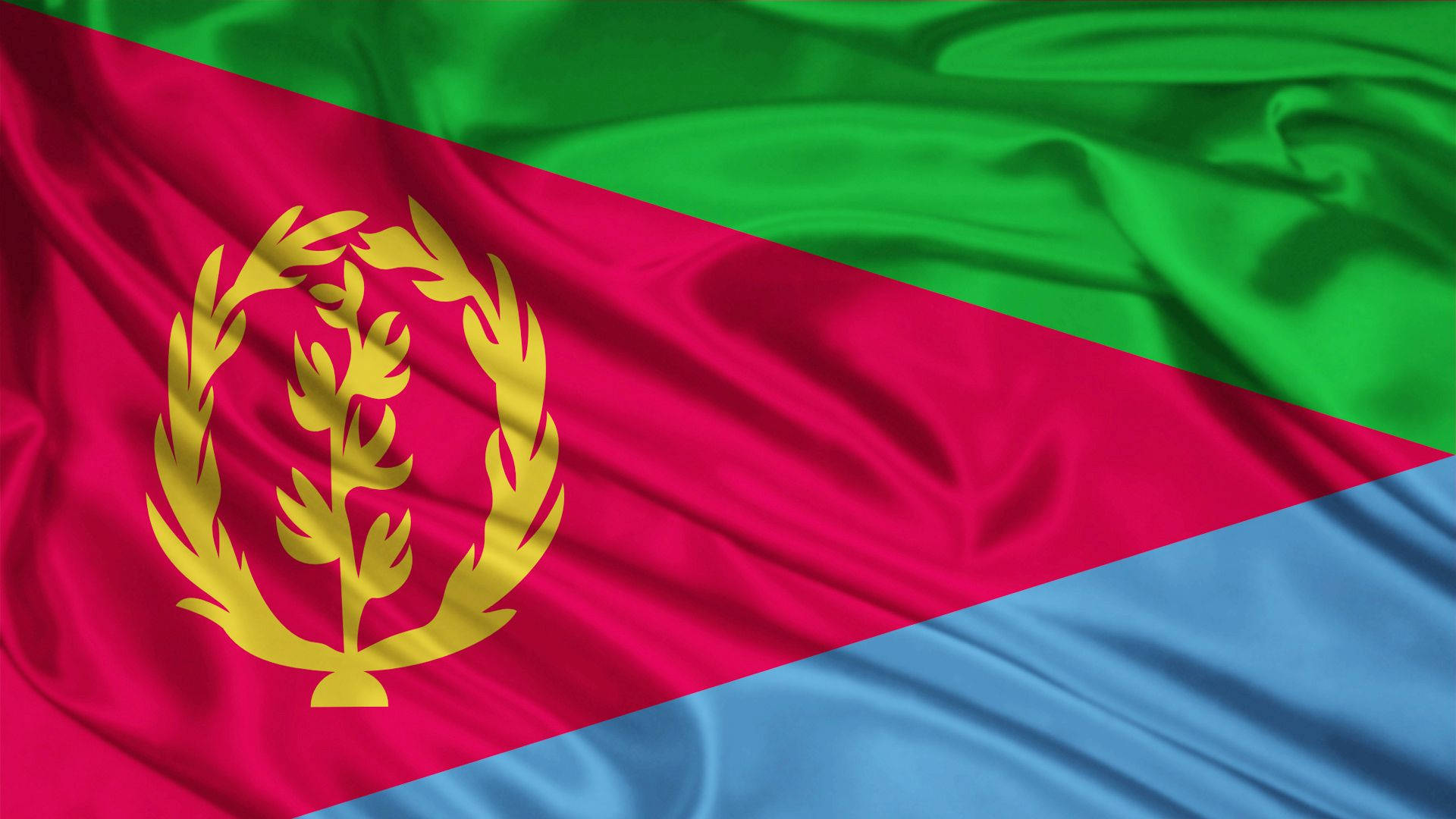 Eritrea Flag Minimal Wave Wallpaper
