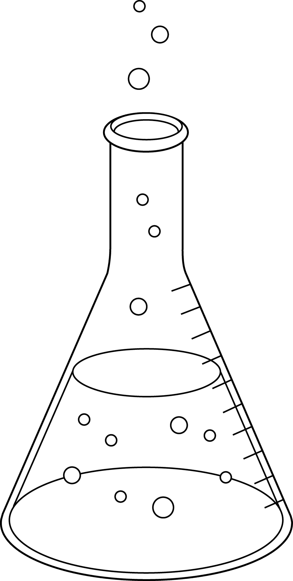 Erlenmeyer Flask Line Art PNG