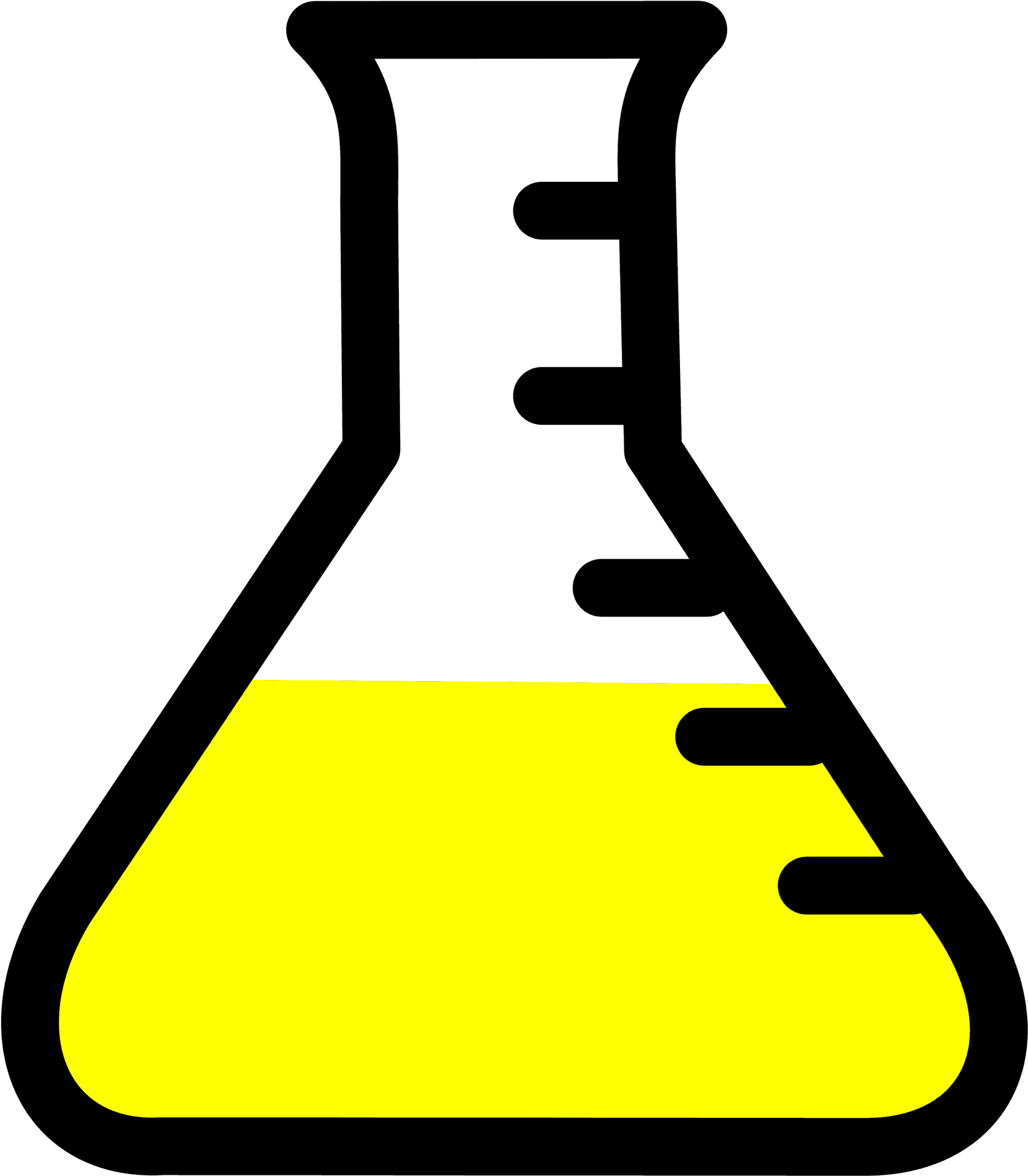 Erlenmeyer Flask Yellow Liquid PNG