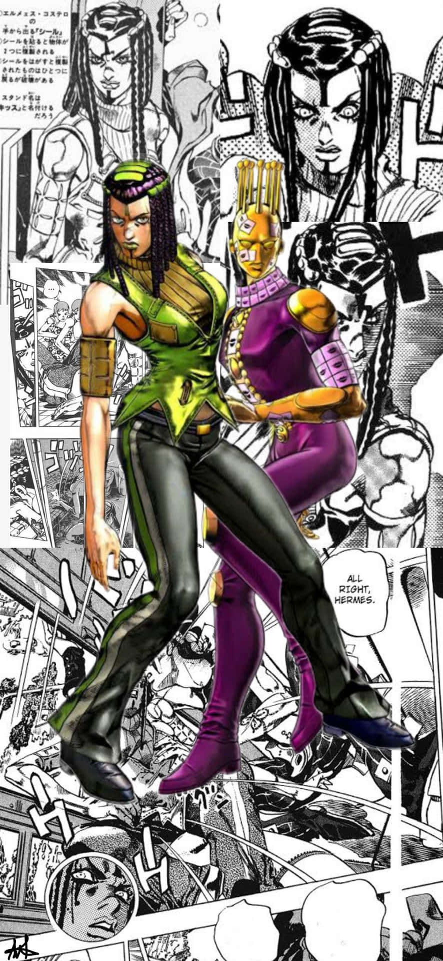 Ermes Costello Dan Stand Dari Jojo's Bizarre Adventure Wallpaper