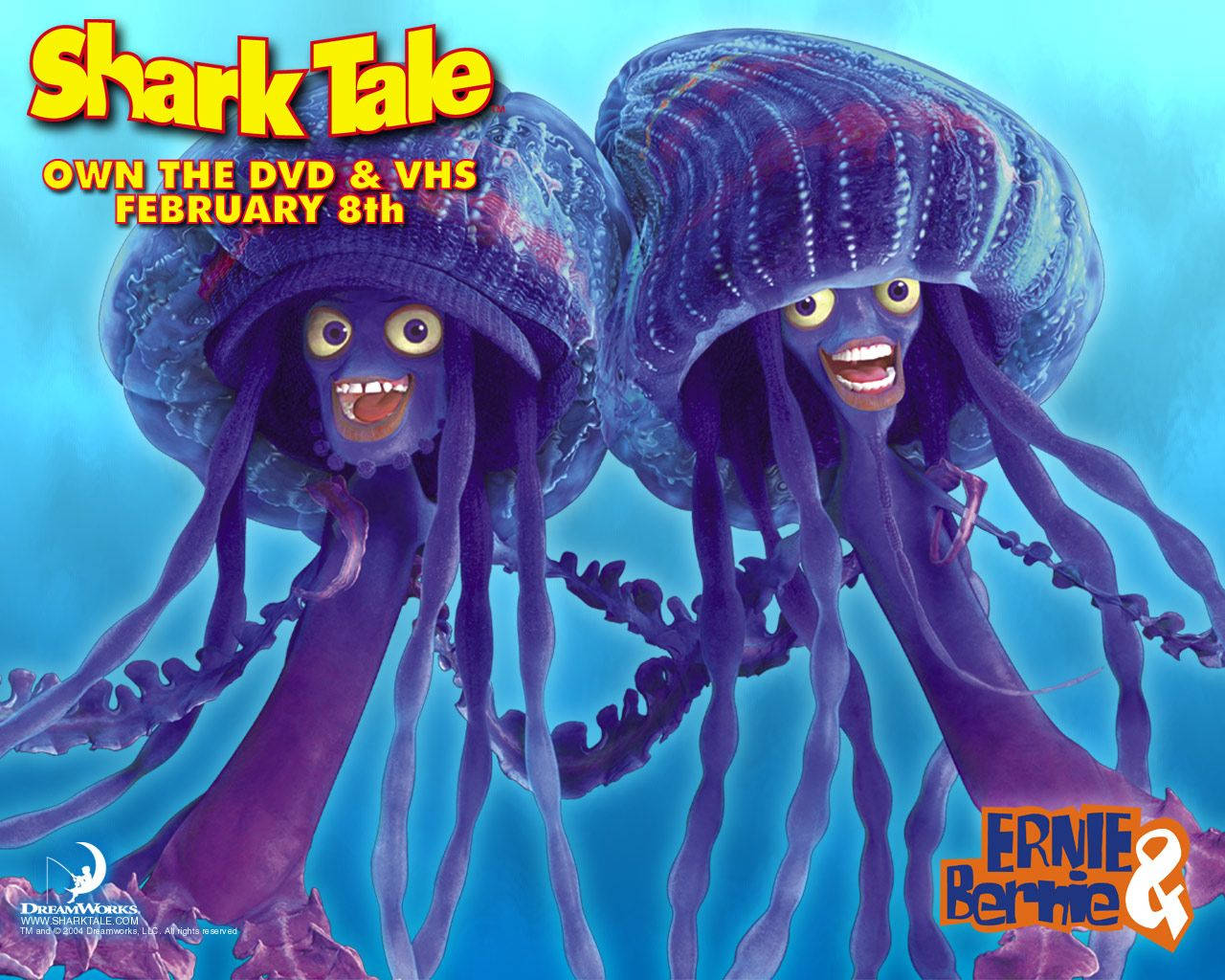 Ernie and Bernie in the Vibrant Underwater World of Shark Tale Wallpaper