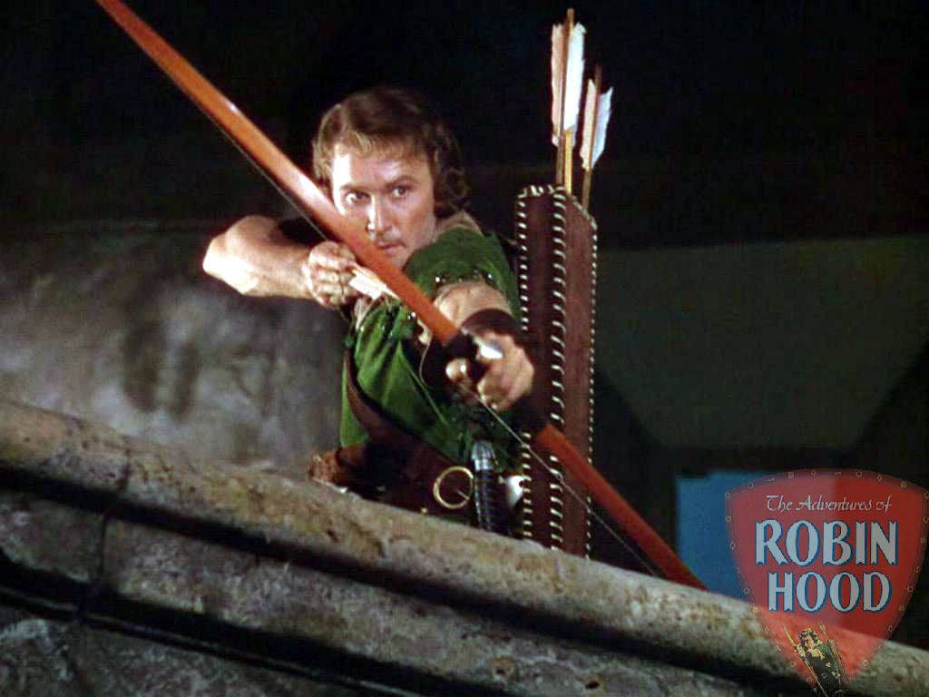 Errolflynn Som Robin Hood Med Båge Och Pil. Wallpaper