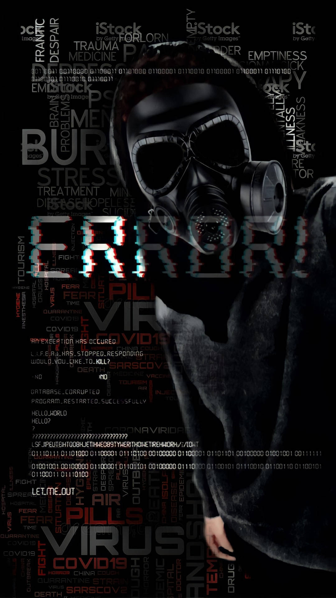 Error Gas Mask Hacking Android Background Wallpaper