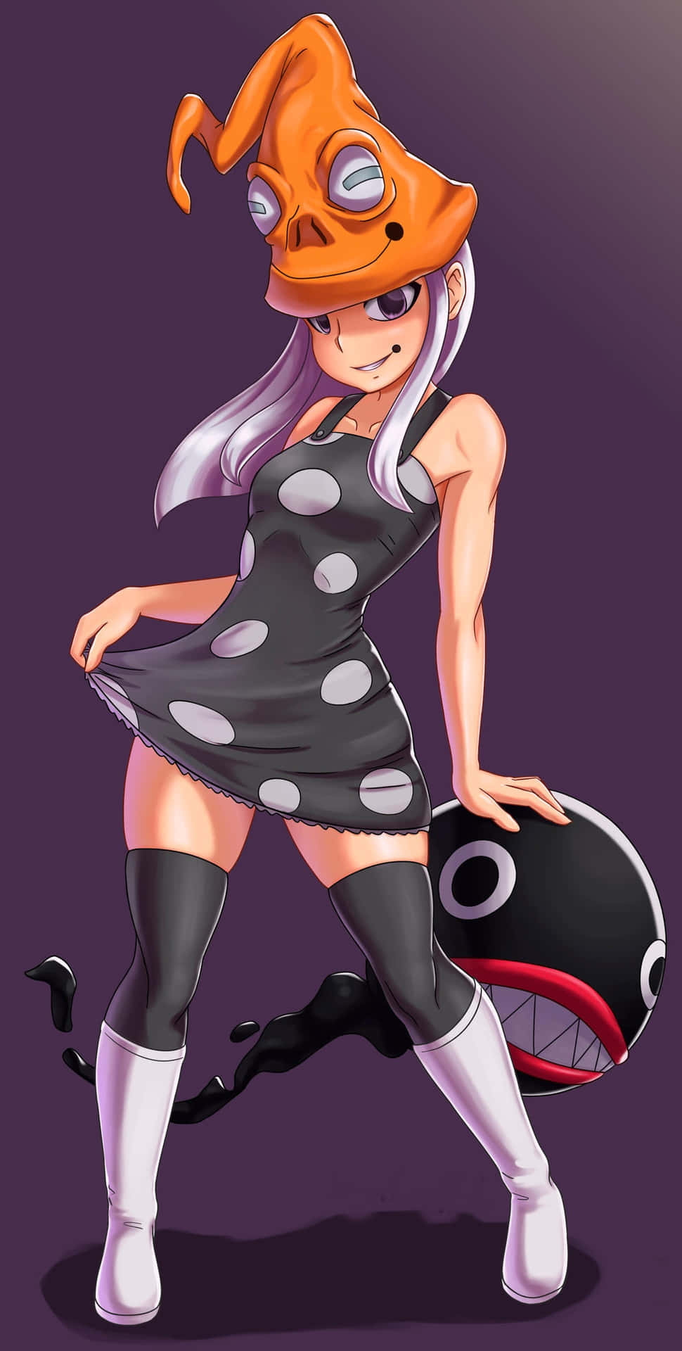 Eruka Frog In A Stance From Soul Eater Anime Series Wallpaper