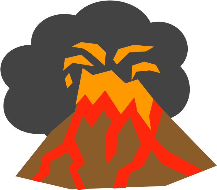 Erupting Volcano Graphic PNG