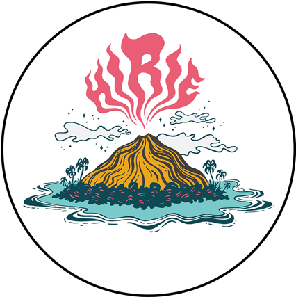 Erupting Volcano Island Illustration PNG