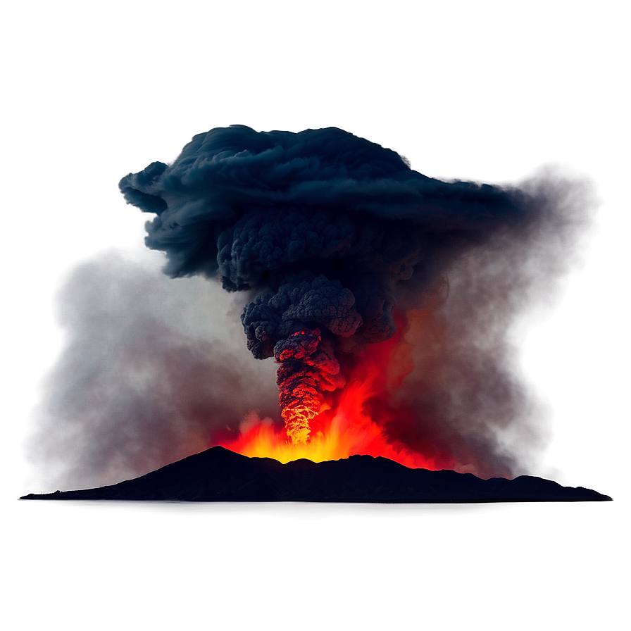 Erupting Volcano Red Sky Png Orh53 PNG