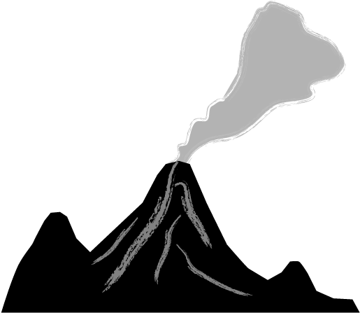 Erupting Volcano Silhouette PNG