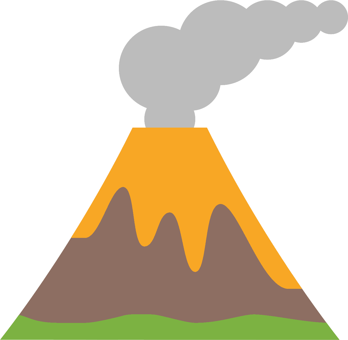 Erupting Volcano Vector Illustration PNG