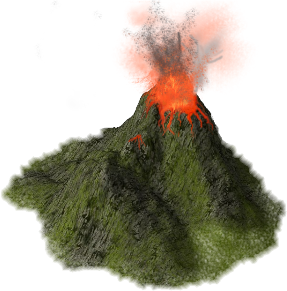 Erupting Volcano3 D Render PNG