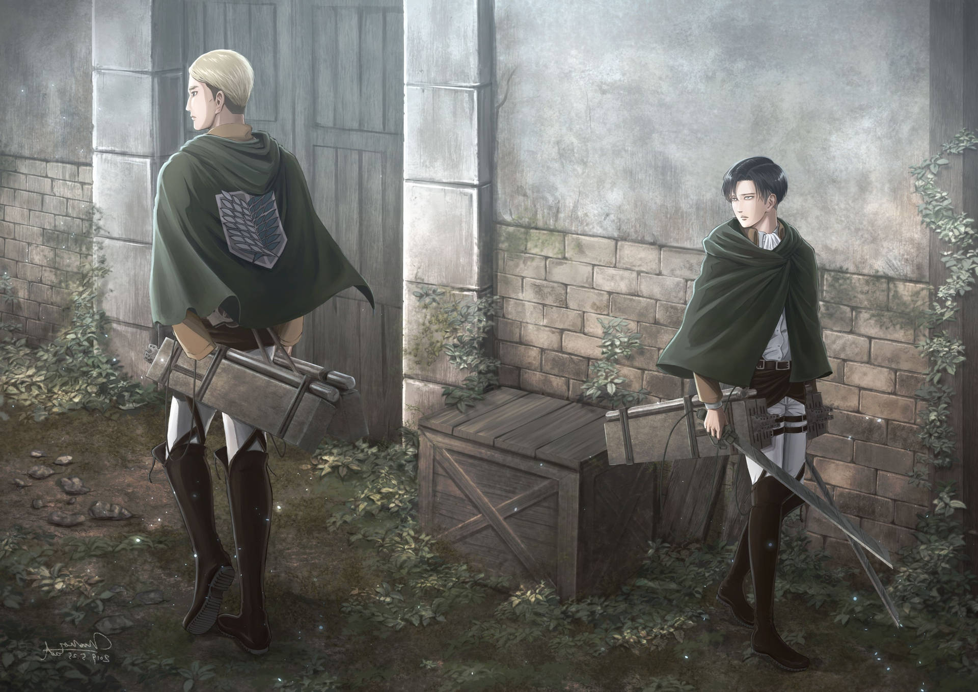 Erwin Smith And Levi Duo Wallpaper
