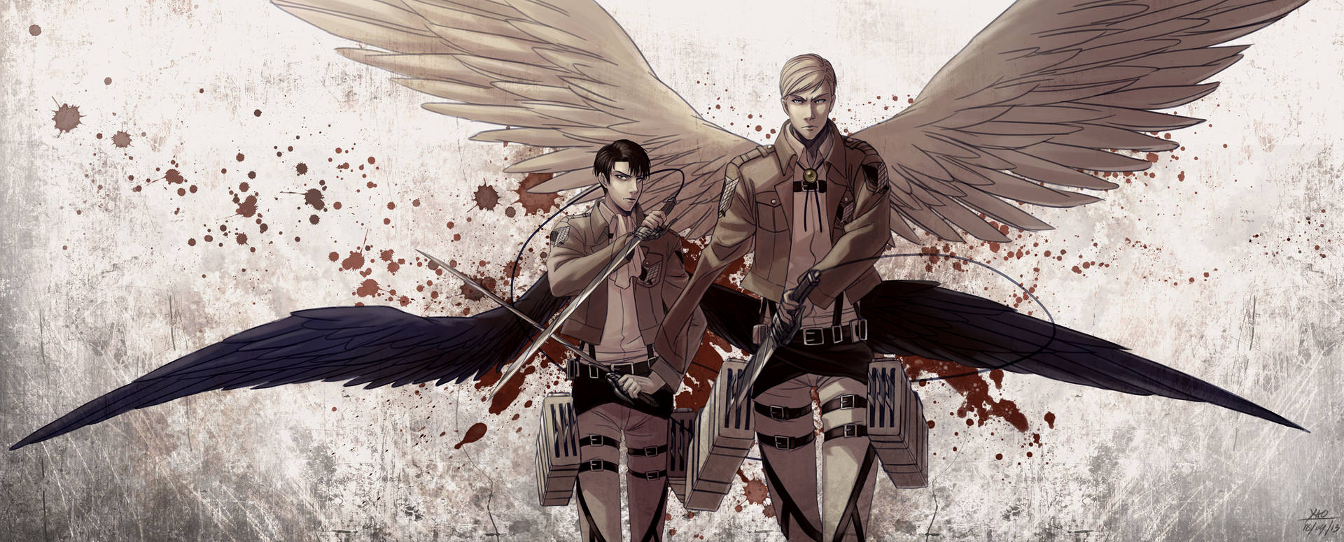 Erwin Smith And Levi Wallpaper