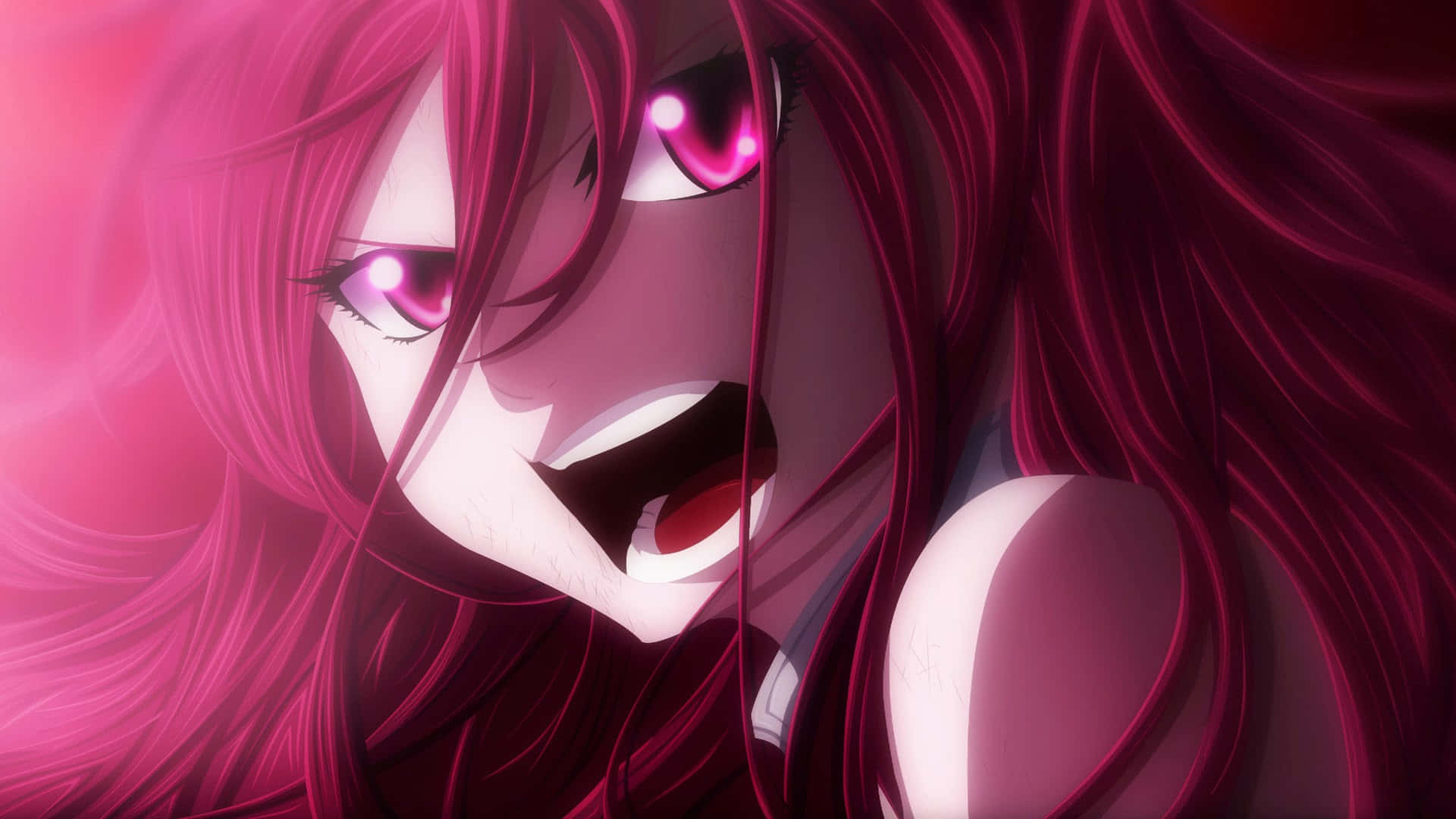 Erza Scarlet about to slice open her opponents Wallpaper