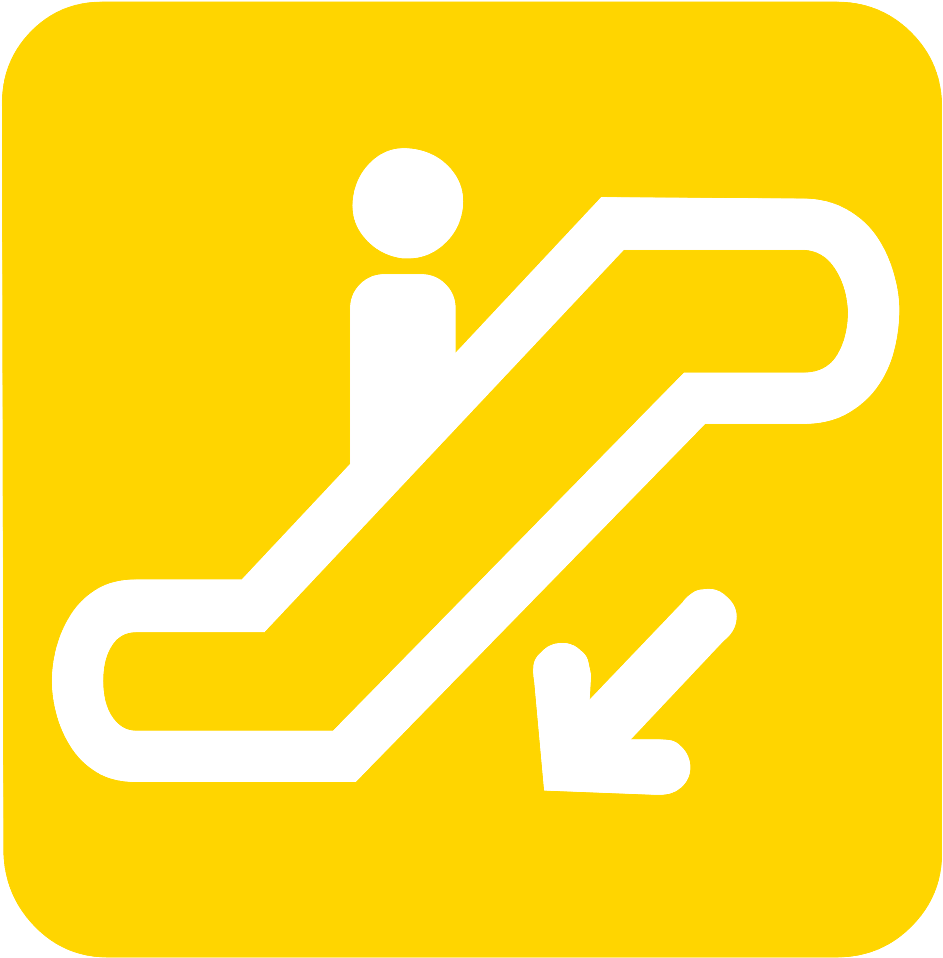 Escalator Sign Icon PNG