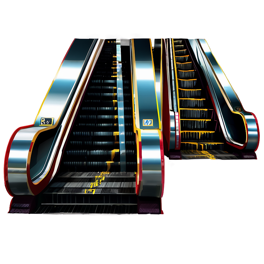 Escalator With Reflective Surface Png 06242024 PNG