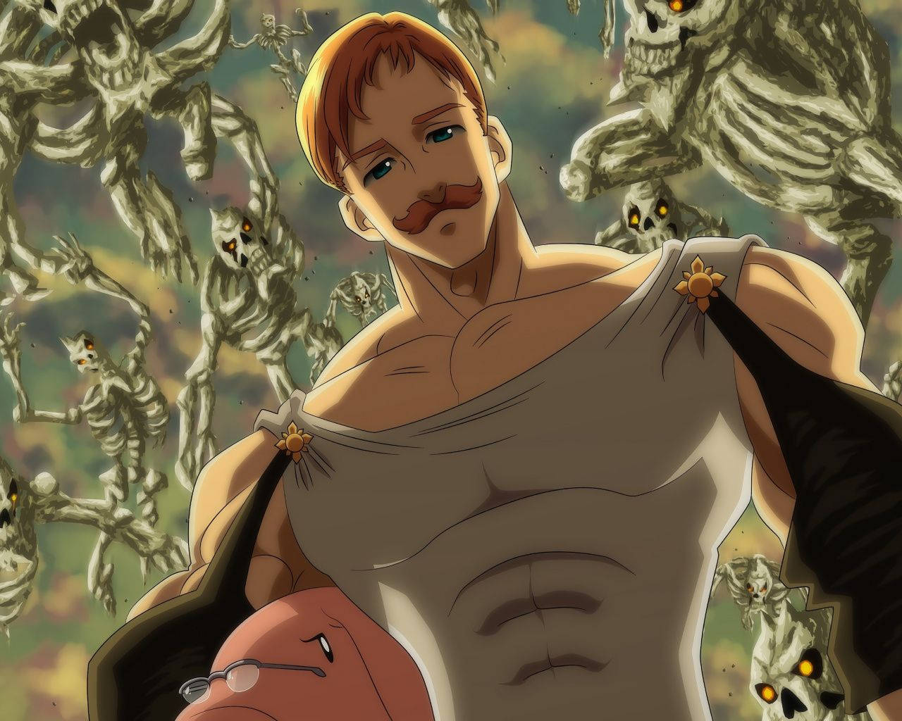 Escanor With Ghosts Poster Wallpaper
