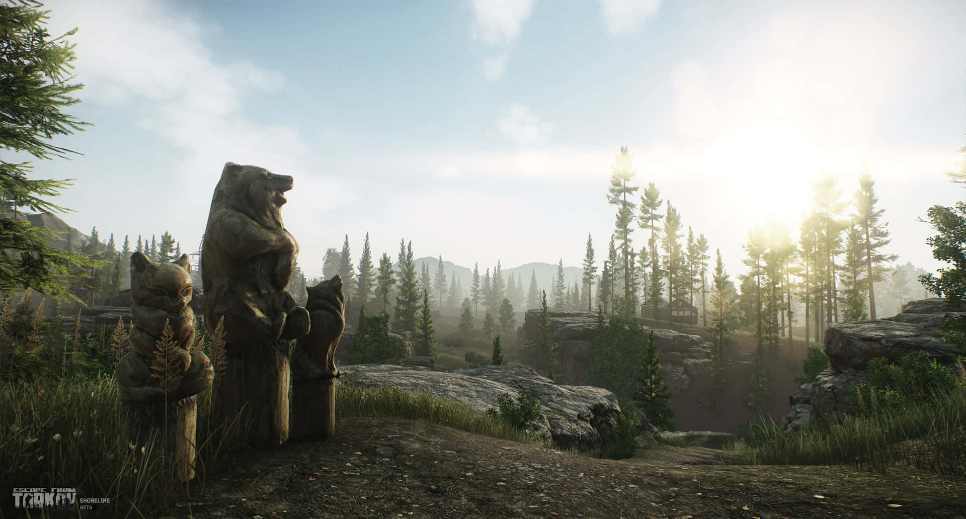 Escape From Tarkov_ Woods Bear Sculptures Wallpaper