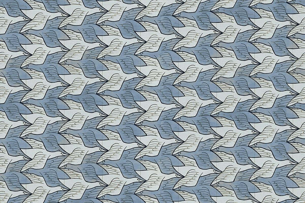 To Fugle Maurits Cornelis Escher Kunst Tapet Wallpaper