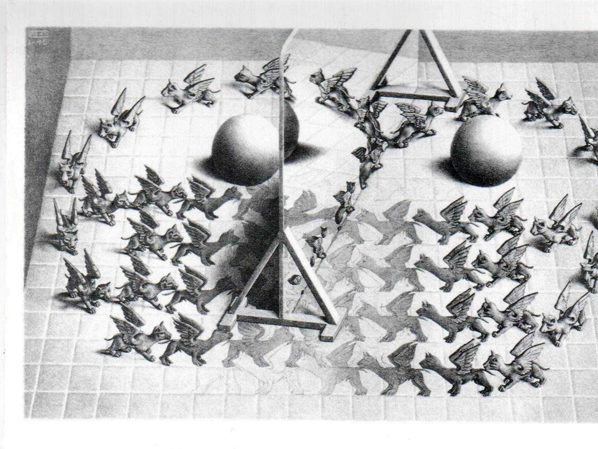 En sort og hvid tegning af en gruppe fugle Wallpaper