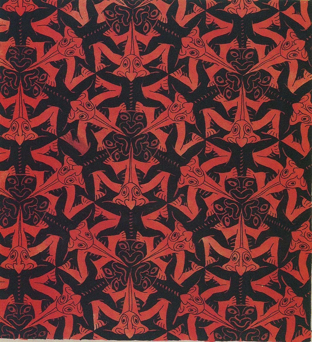 Symmetri Maurits Cornelis Escher Kunst som baggrundsbillede. Wallpaper