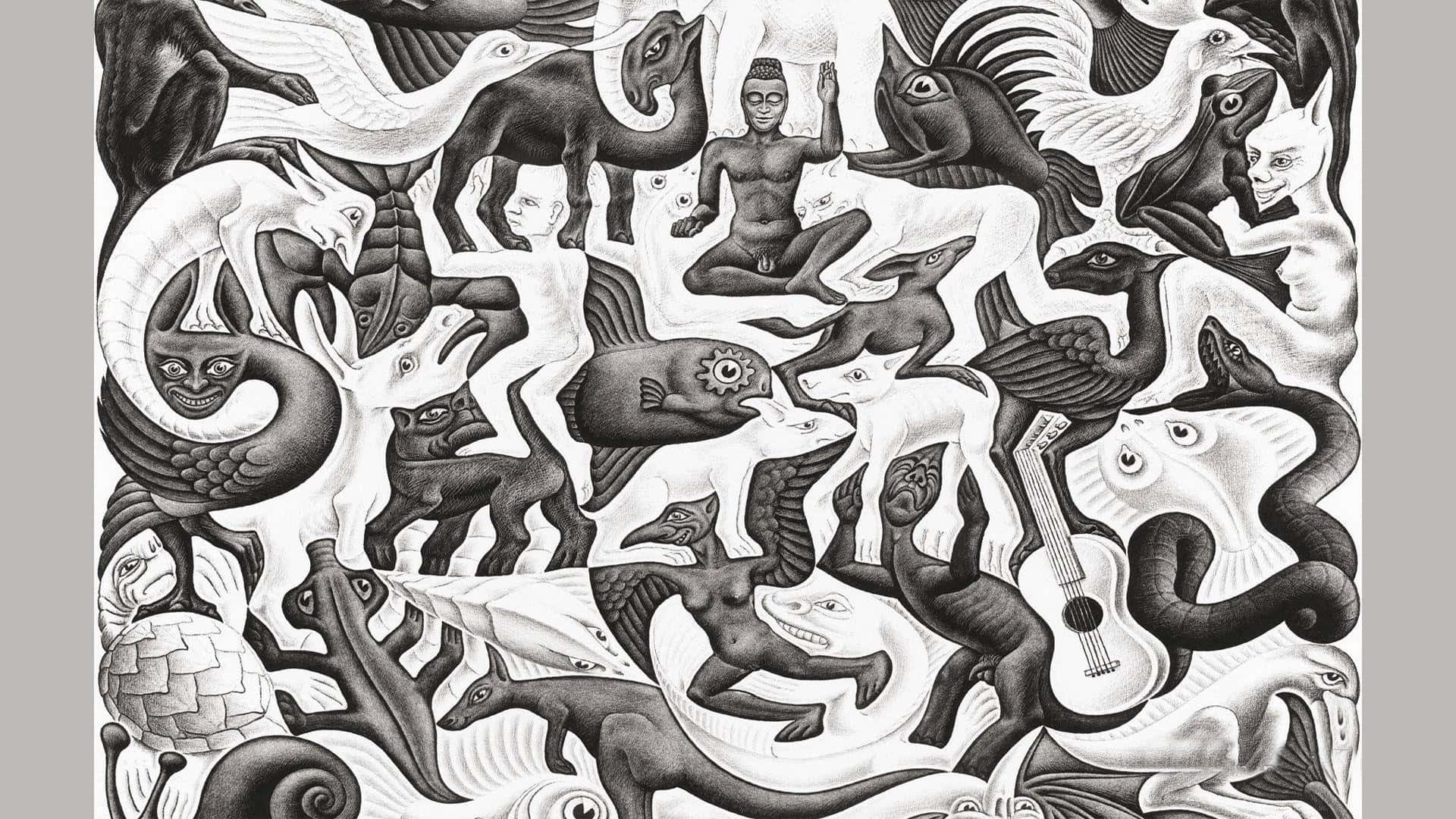 Anamorfiskstjärna Av Escher. Wallpaper