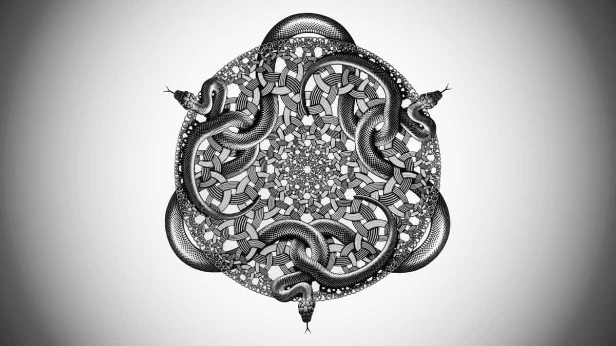 Serpientesarte De Maurits Cornelis Escher Fondo de pantalla