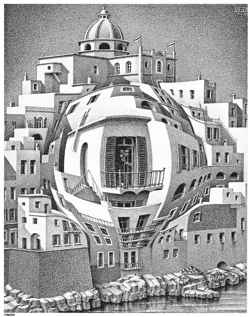 Balcony Maurits Cornelis Escher Kunst Wallpaper