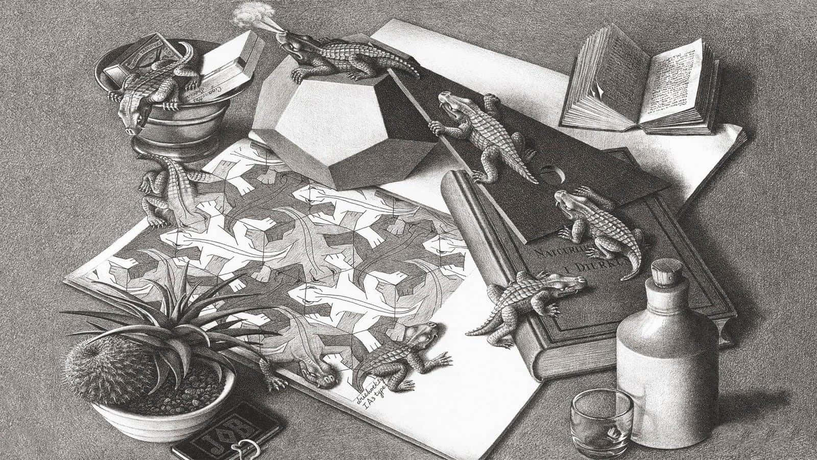 Escher 1600 X 900 Wallpaper