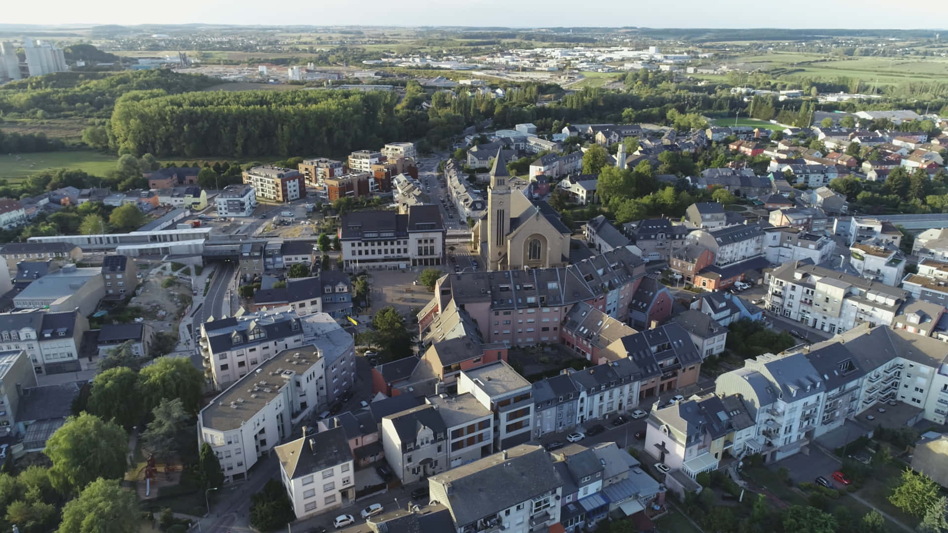 Eschsur Alzette Aerial View Luxembourg Wallpaper