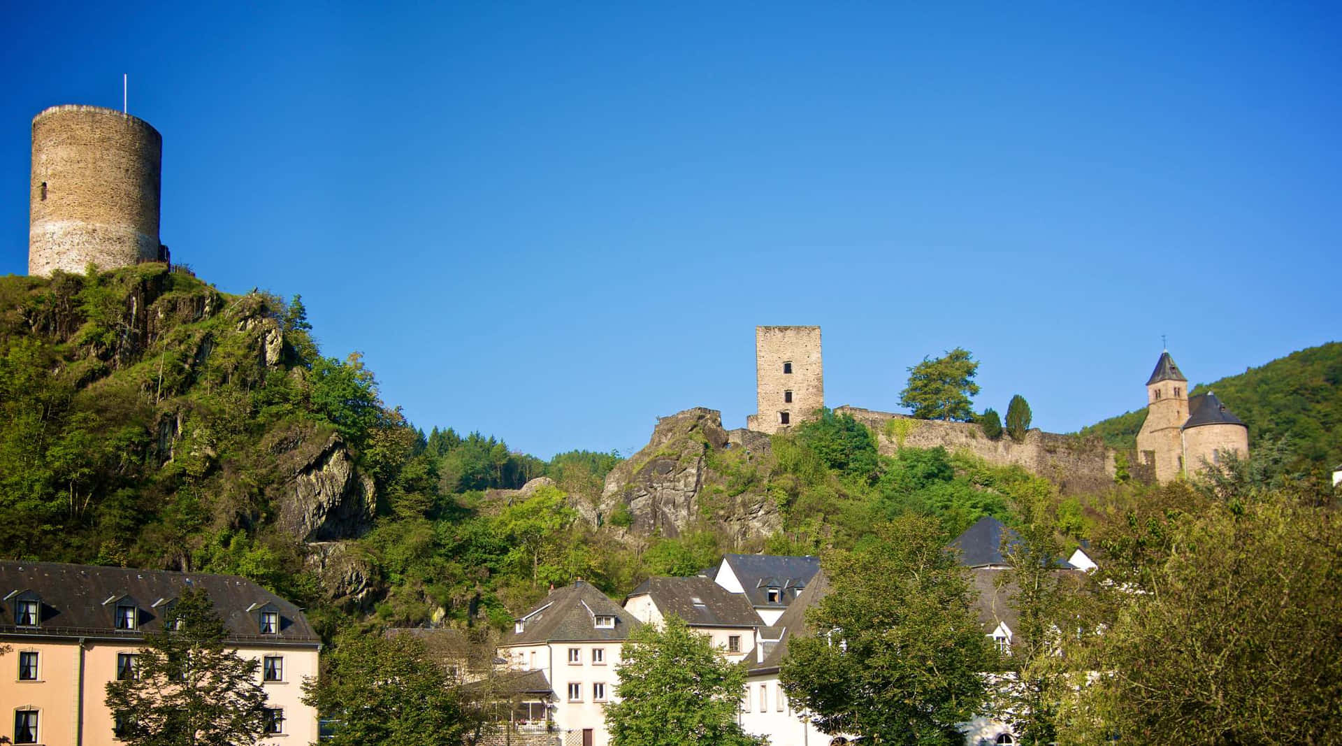 Eschsur Sure Castle Luxembourg Wallpaper