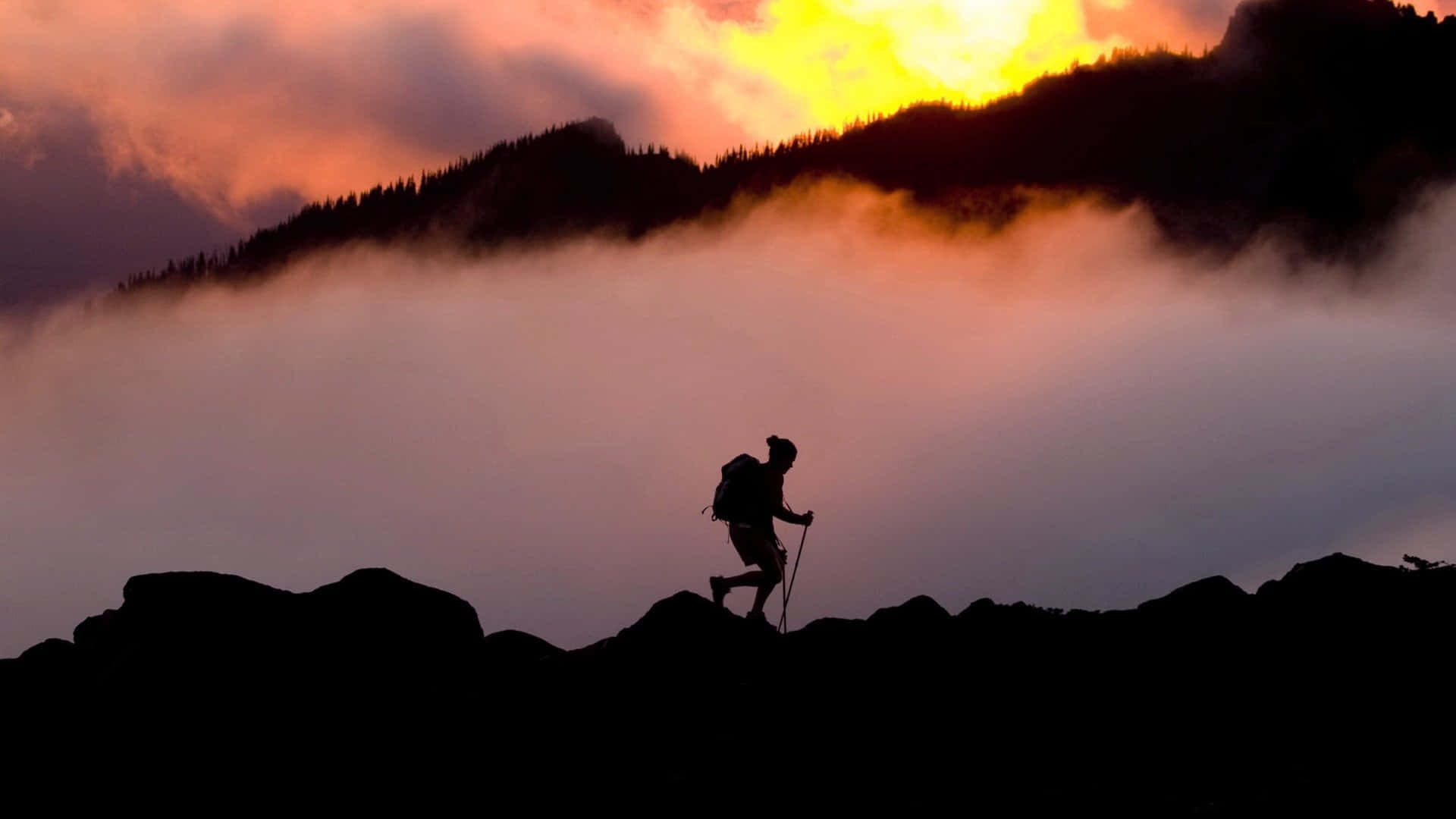 Escursionistasu Un Sentiero Di Montagna