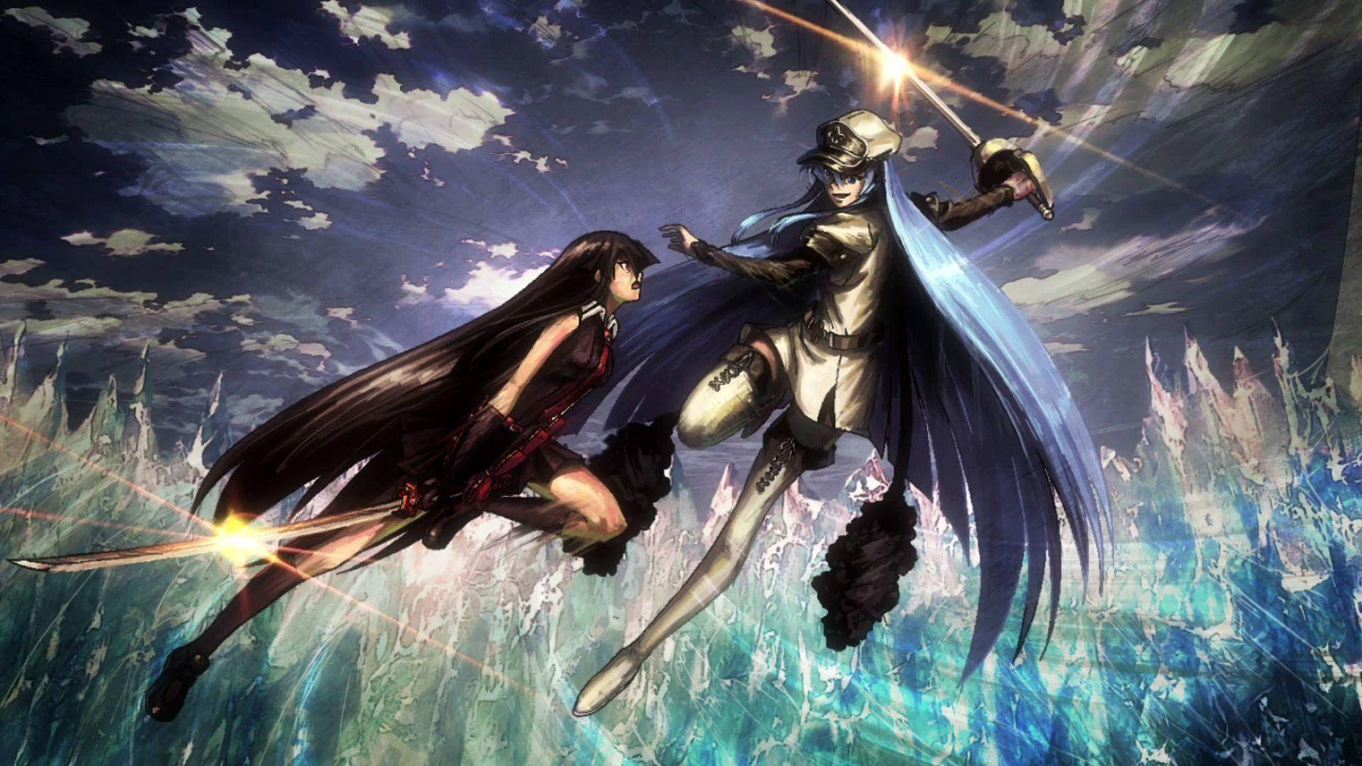 Esdeath And Akame Fighting Wallpaper