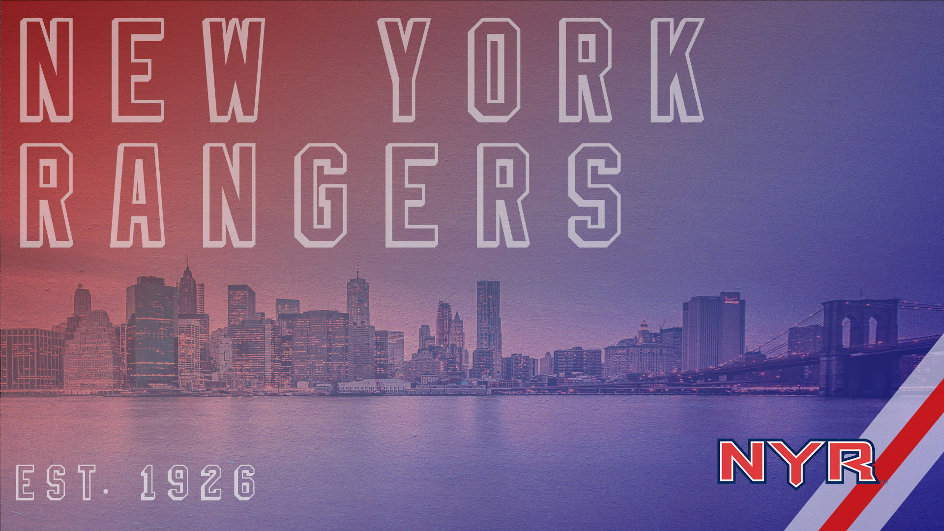 Established 1926 New York Rangers Logo Tapet Wallpaper