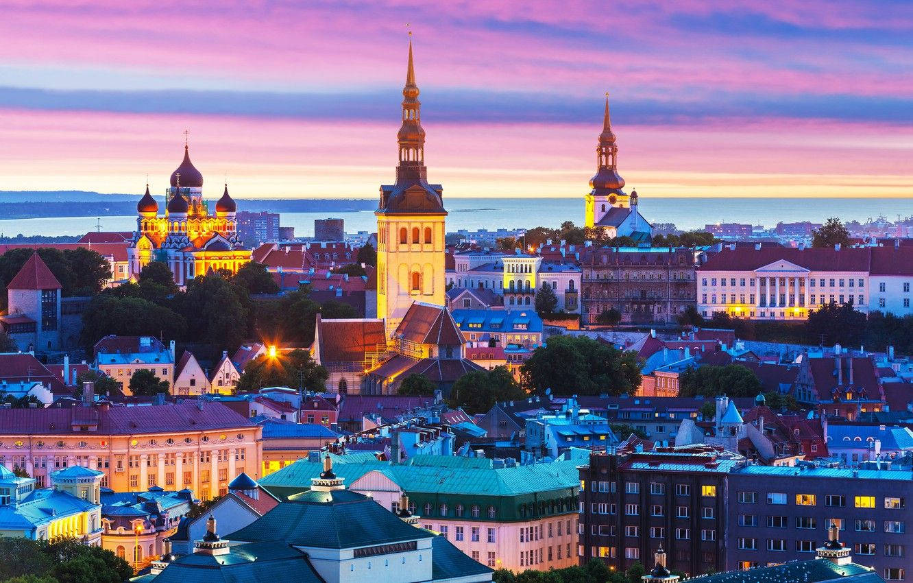Città Magica Dell'estonia Sfondo