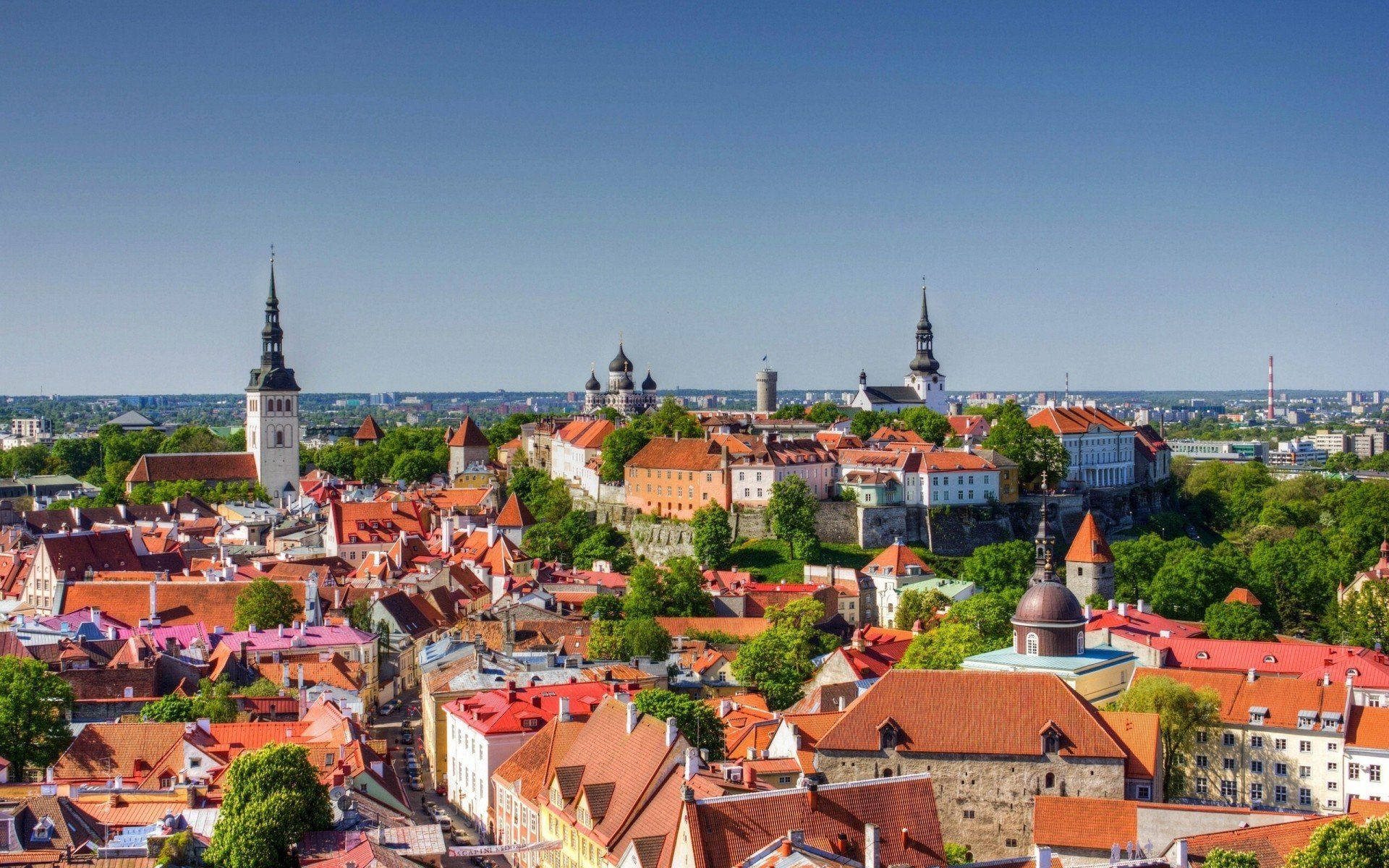 Città Vecchia Dell'estonia Sfondo
