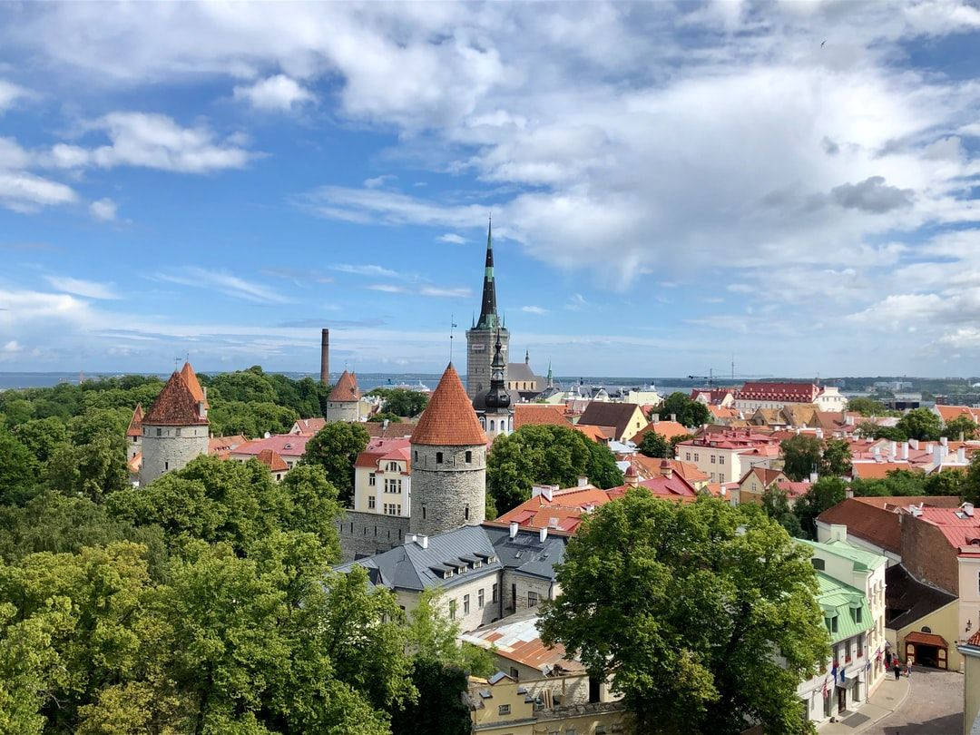 Estonia Città Murata Di Tallinn Sfondo
