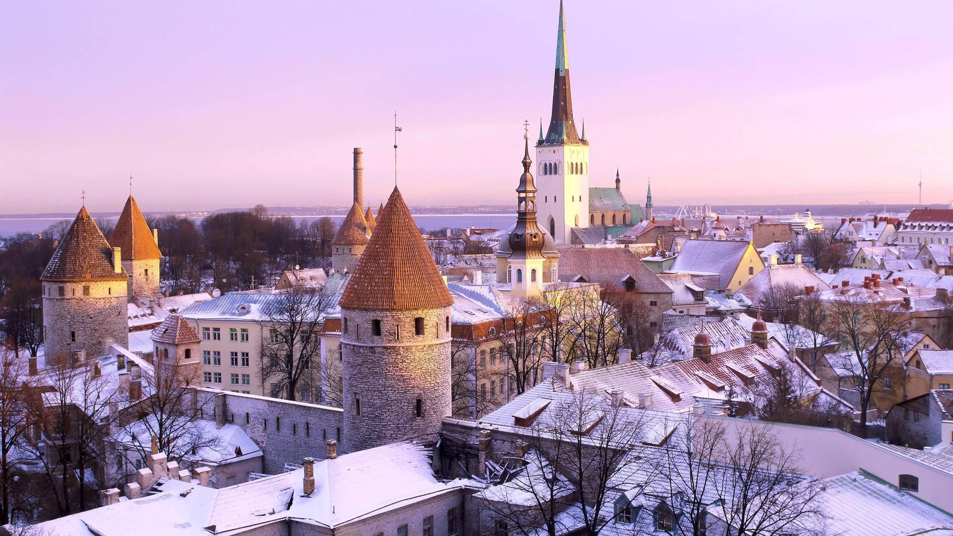 Inviernoen Estonia - Nieve Fondo de pantalla