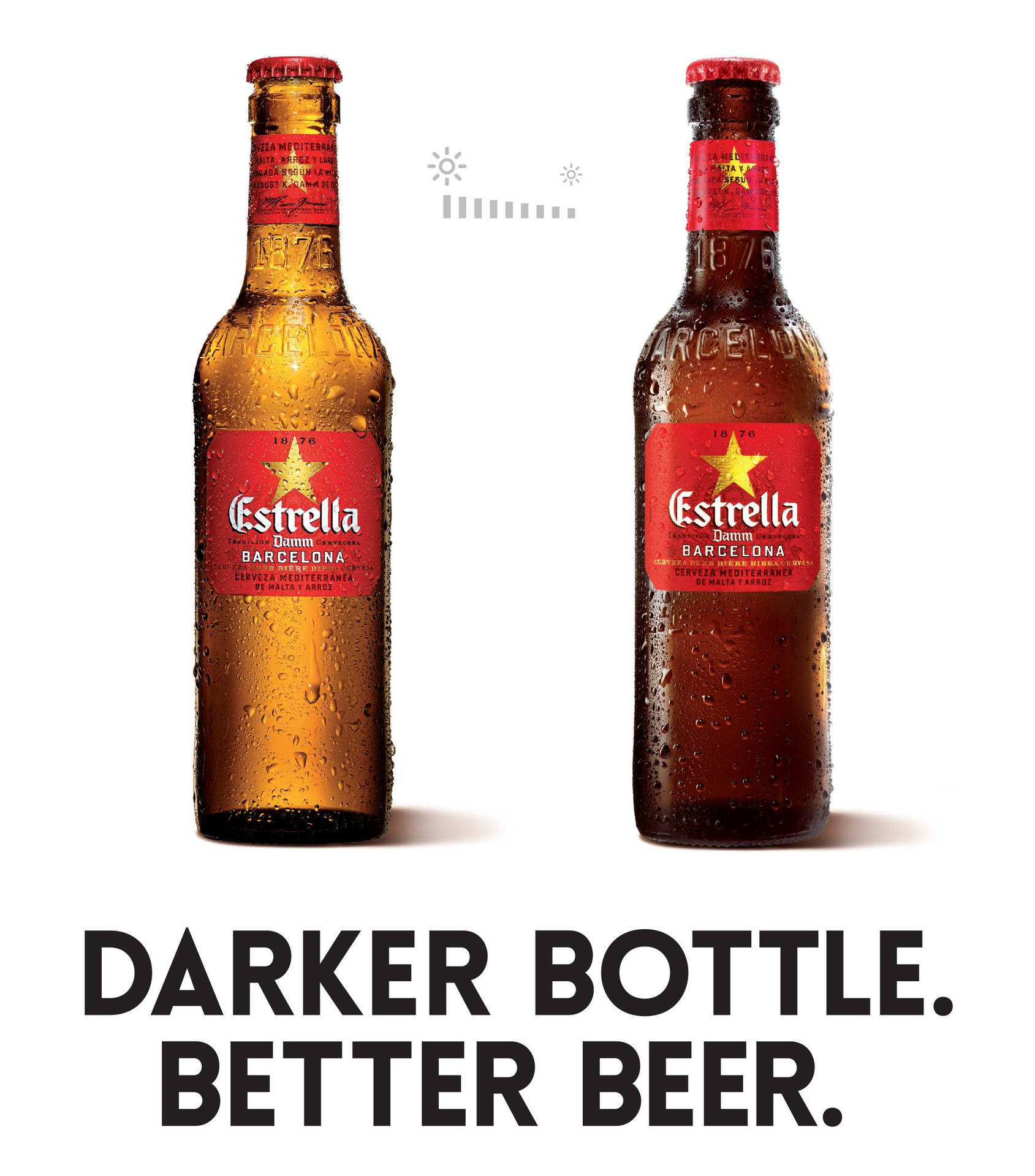 Estrella Damm Darker Bottle Bedre Ølkampagne Tapet Wallpaper