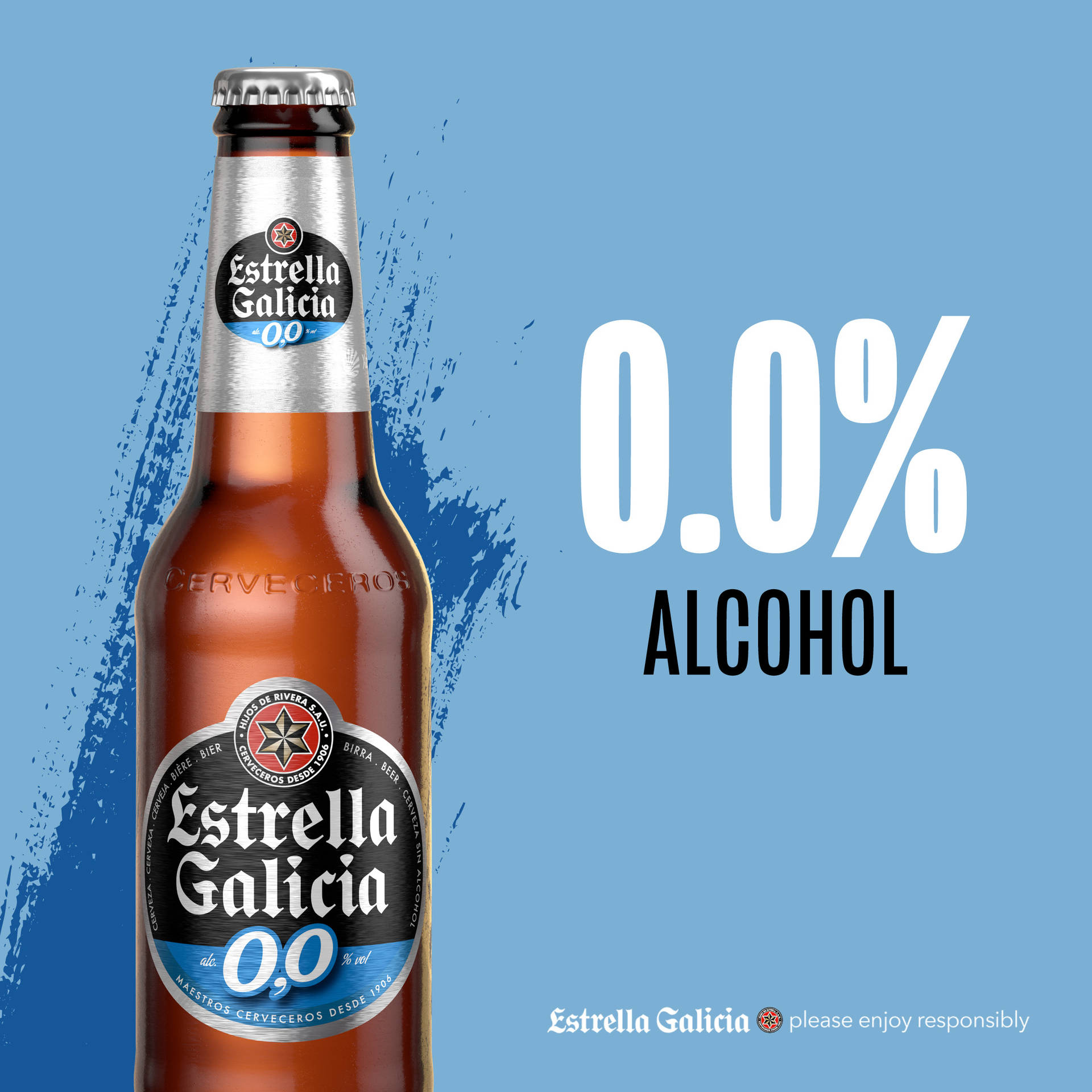 Estrella Galicia Beer 0.0 Alkoholfri Decal Skin Wrap Sticker Cover Wallpaper