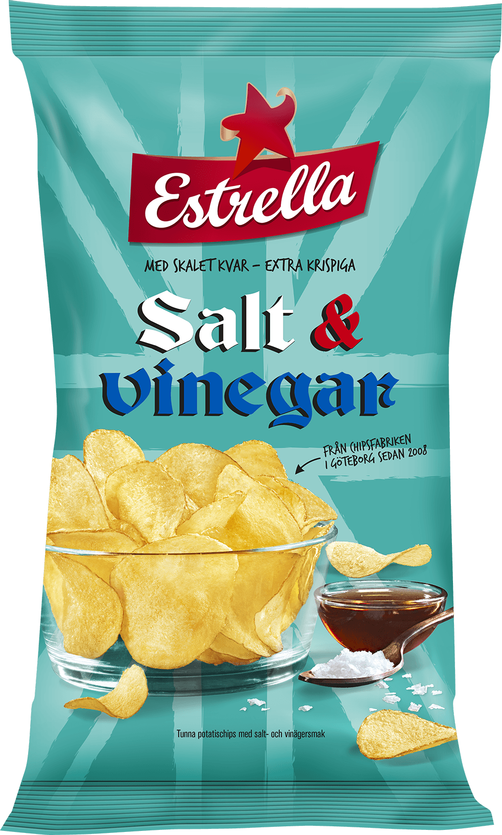 Estrella Saltand Vinegar Chips Package PNG