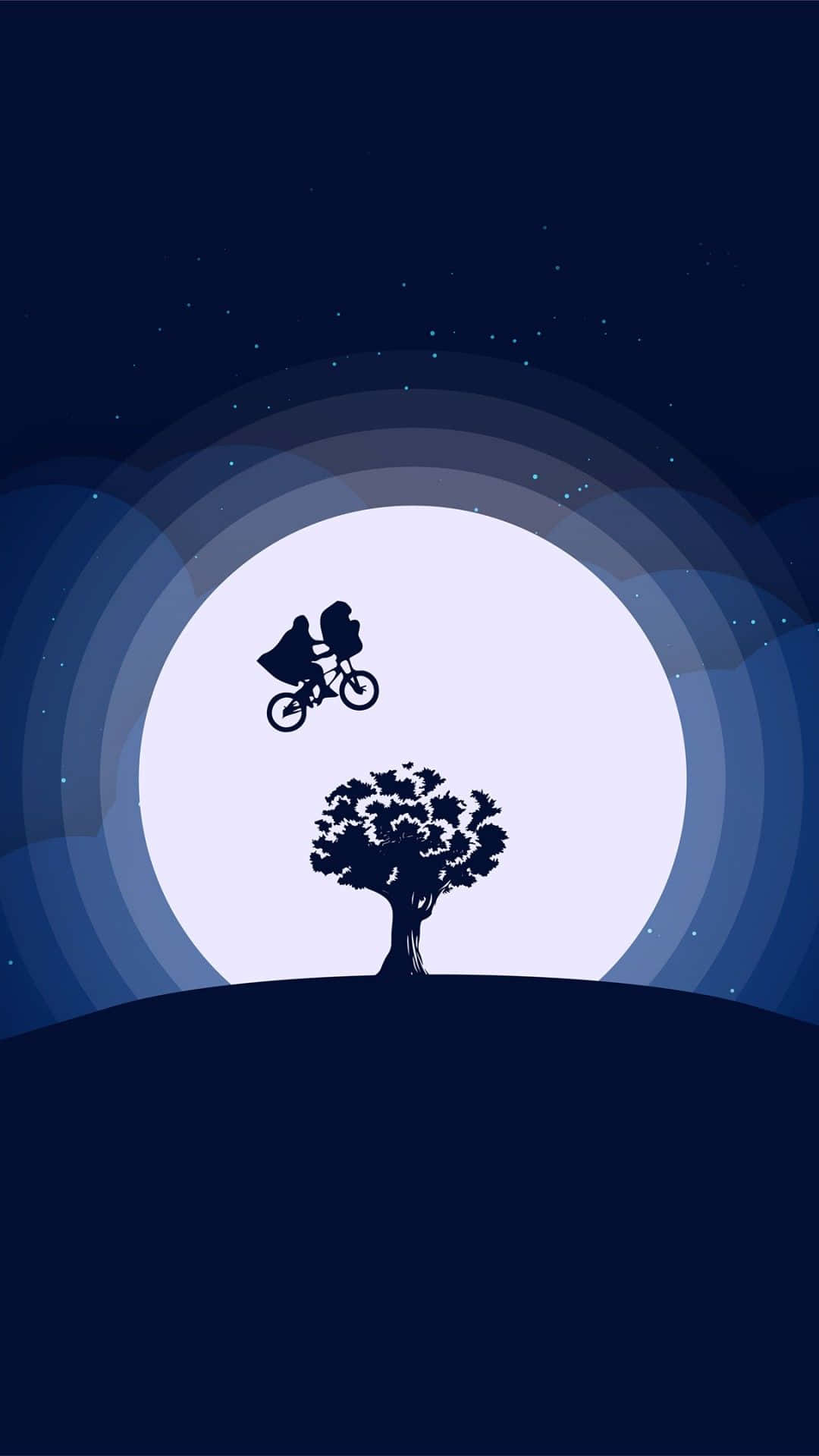 a silhouette of a man riding a bike in the sky