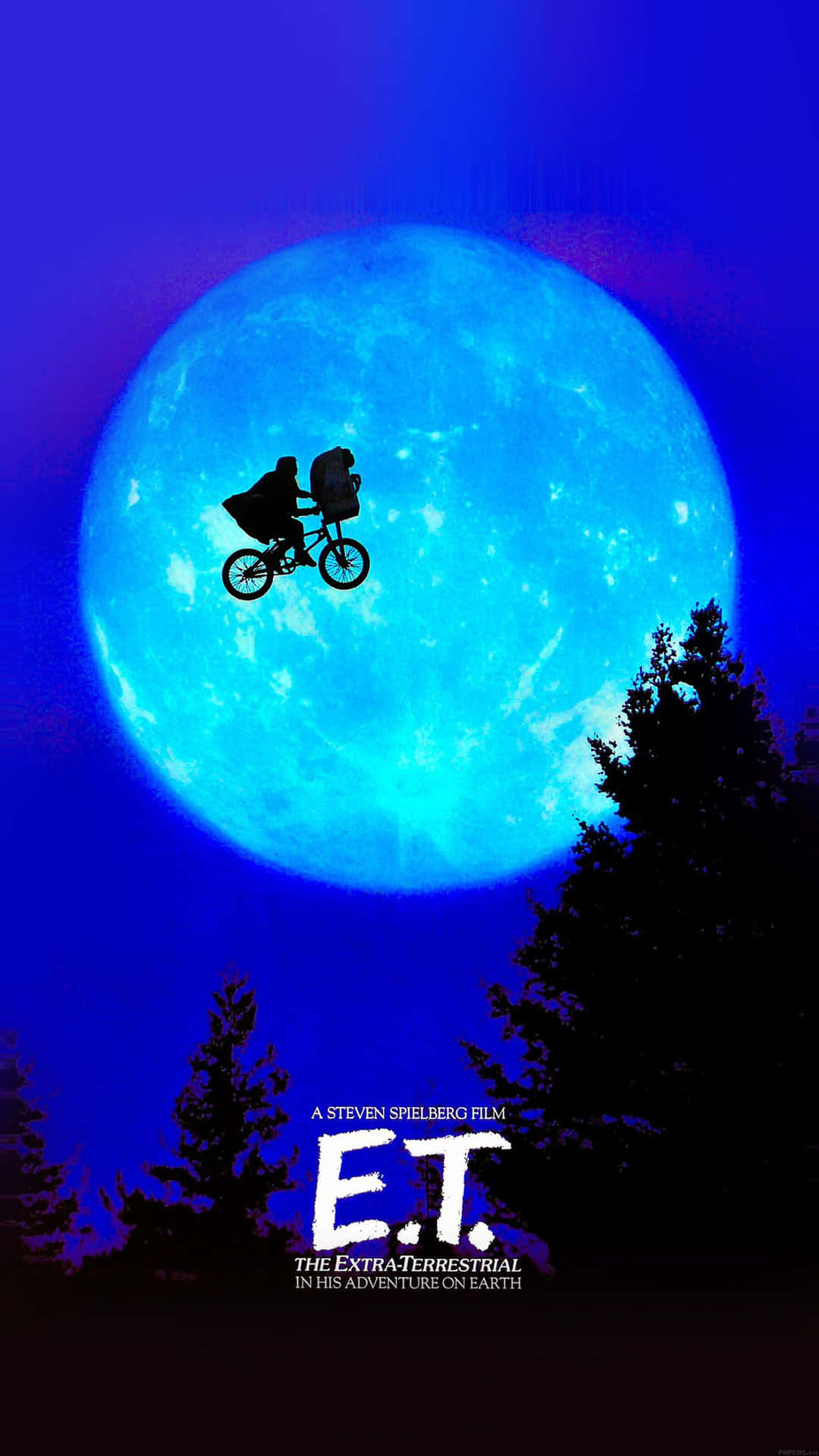 et movie poster with a bike in the sky