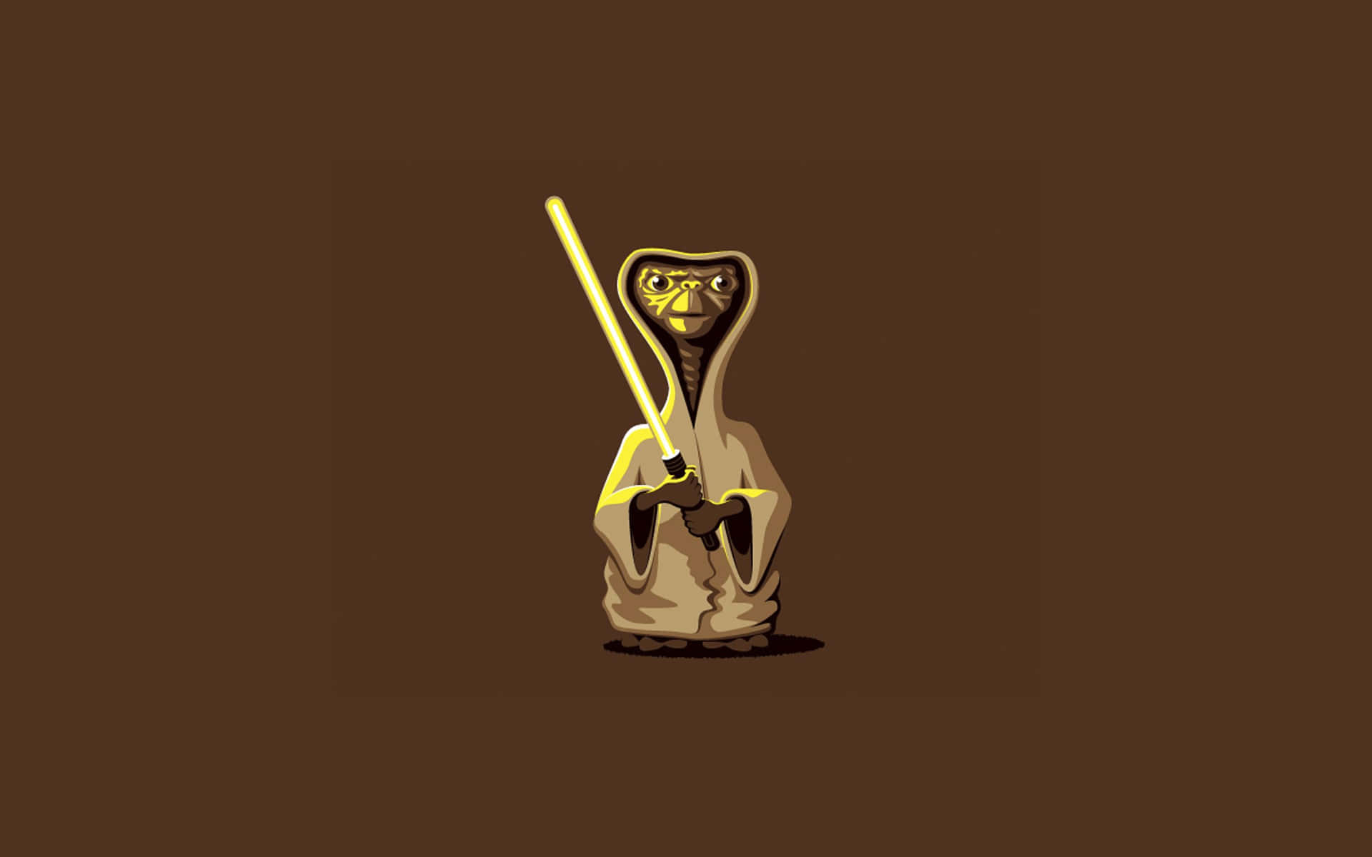a star wars teddy bear with a golden light saber