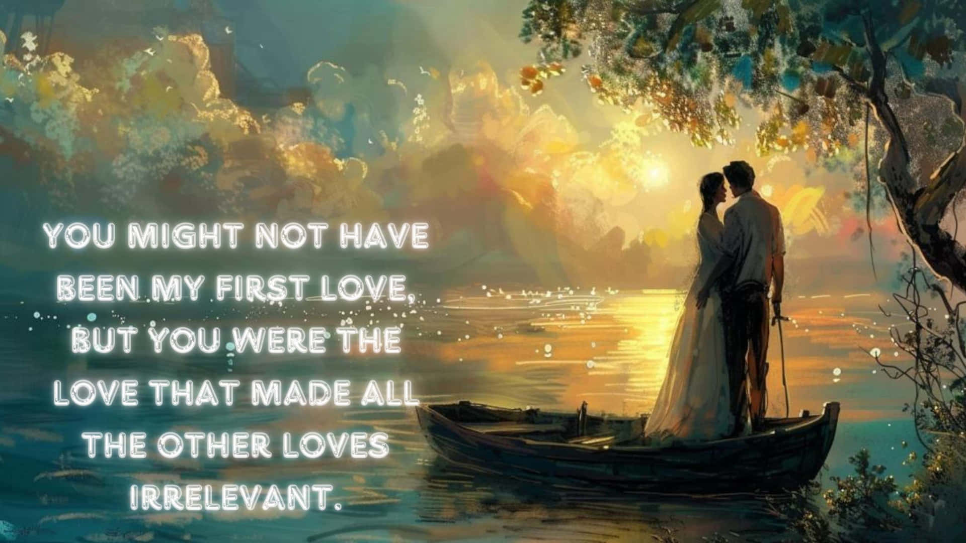 Eternal Love Quote Romantic Scenery Wallpaper